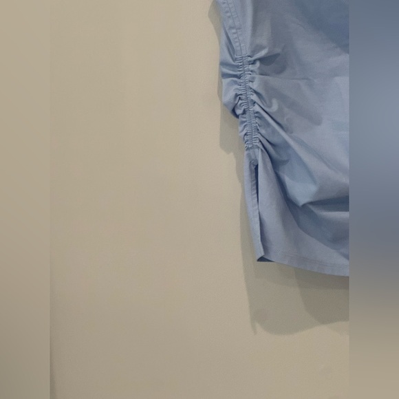 COS Sky Blue side Ruched Women's Blouse top S - Picture 3 of 11